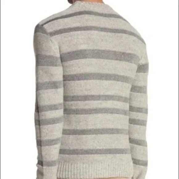 BLDWN Gilpin Light Gray Melange Stripe Pullover Sweater - NWT - Picture 2 of 4